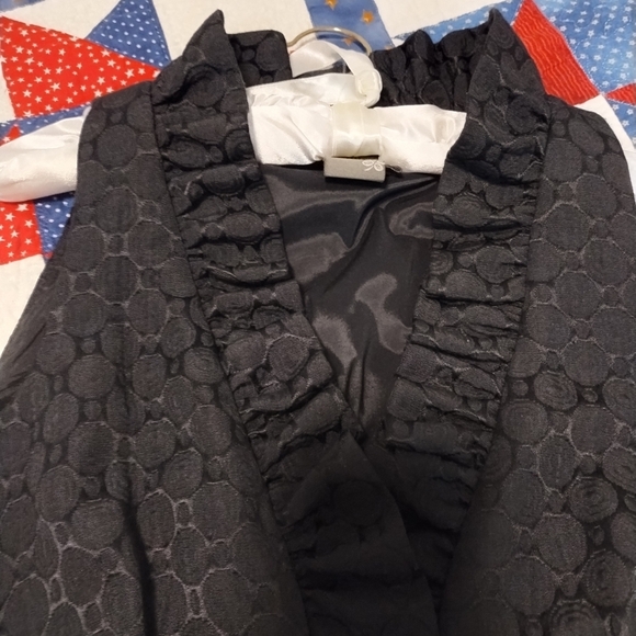 Taylor Elegant Black Ruffled Sleeveless Dress - Picture 3 of 12